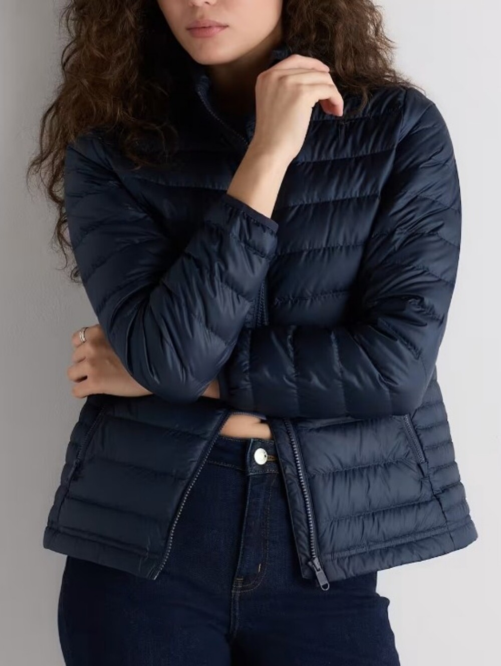 Quince Navy Lightweight Packable Puffer Jacket